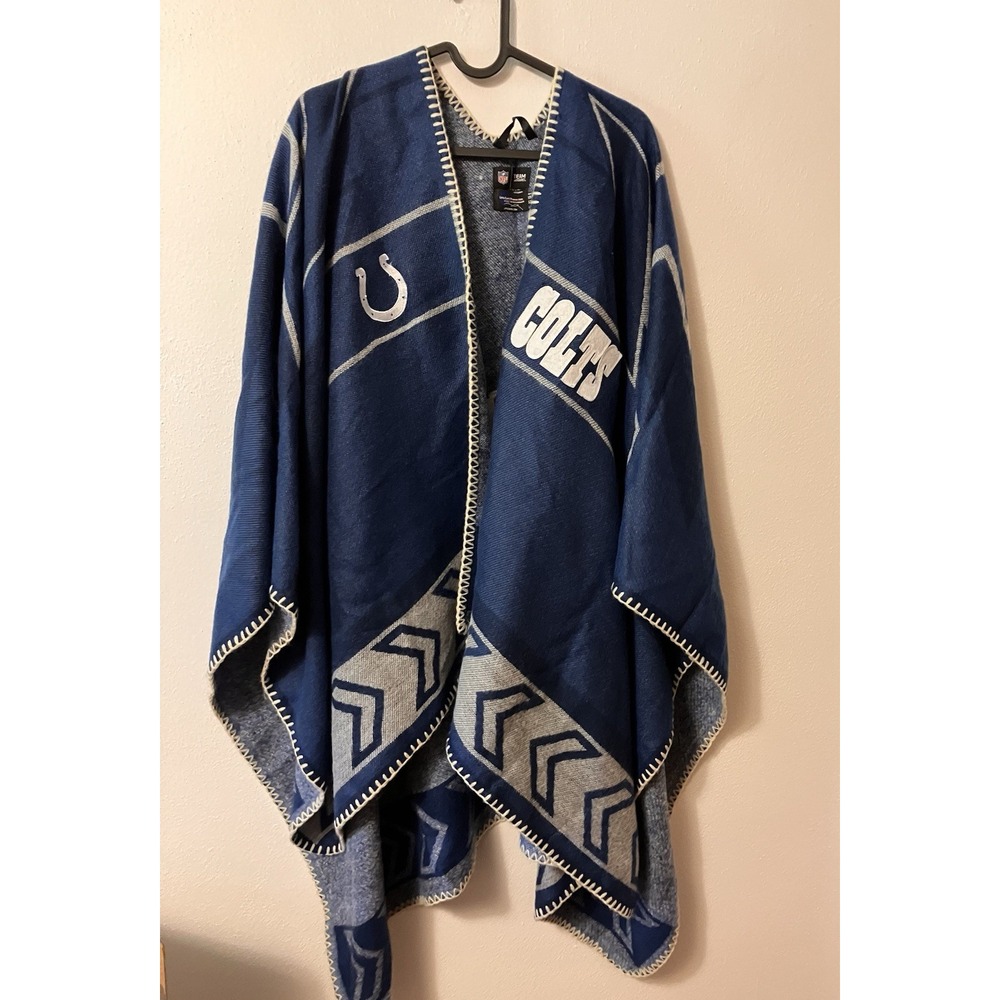NFL COLTS Whipstitch‎ Woven Poncho Jacket Blush Cape Team  Apparel One Size Logo